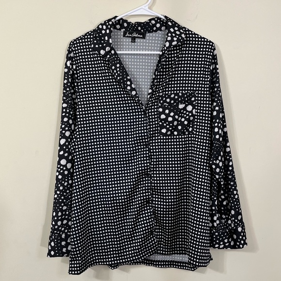 Sam Edelman Other - Sam Edelman Black White Multi-size Polka Dot Sleep Shirt